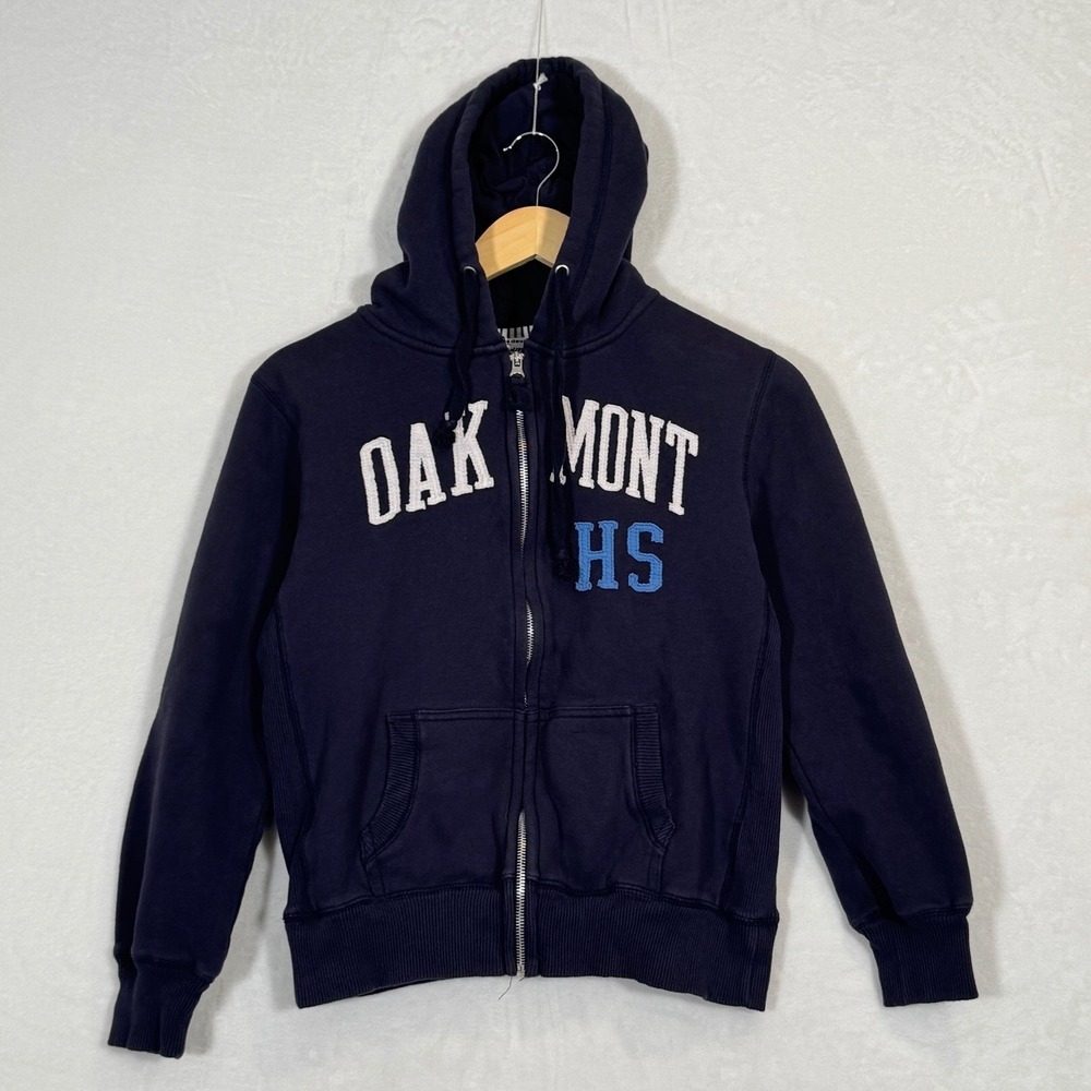 Vintage Camp David Navy Blue Oakmont HS Full Zip Hoodie Medium
